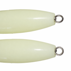 2X 195mm 80g Luminous Squid Egi Jigs Fishing Lures Baits STAINLESS HOOKS