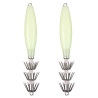 2X 195mm 80g Luminous Squid Egi Jigs Fishing Lures Baits STAINLESS HOOKS