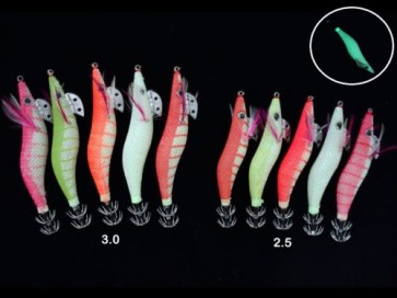 10X Glow in the Dark Lumo Body Squid Jigs EGING Fishing Lure JAPAN CLOTH