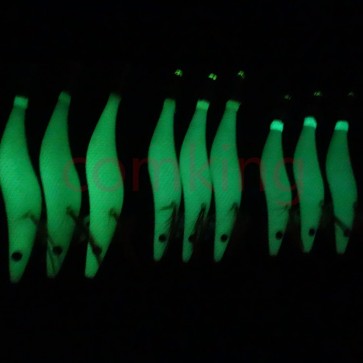 9X Glow in the Dark Lumo Body Squid Jigs EGING Fishing Lure on  WHITE COLOR